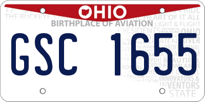 OH license plate GSC1655