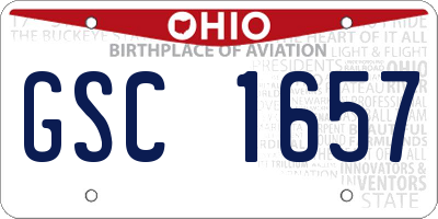 OH license plate GSC1657