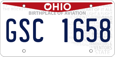 OH license plate GSC1658