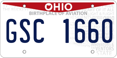 OH license plate GSC1660