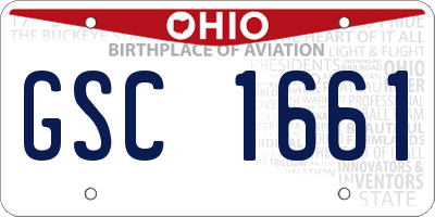 OH license plate GSC1661