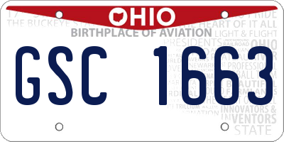 OH license plate GSC1663