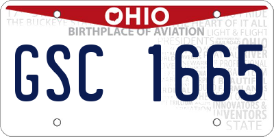 OH license plate GSC1665