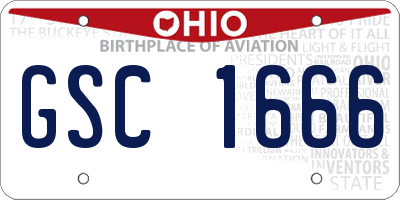 OH license plate GSC1666