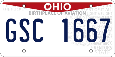 OH license plate GSC1667