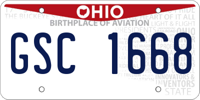 OH license plate GSC1668