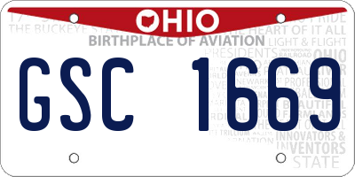 OH license plate GSC1669