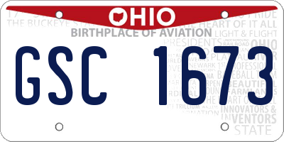 OH license plate GSC1673