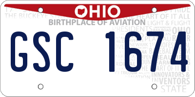 OH license plate GSC1674