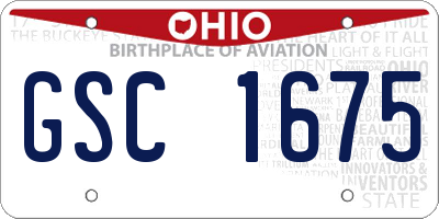 OH license plate GSC1675