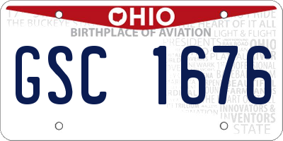 OH license plate GSC1676