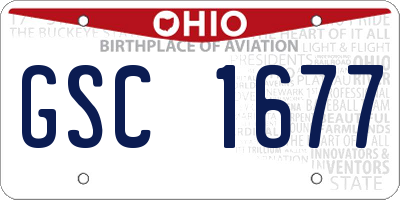 OH license plate GSC1677