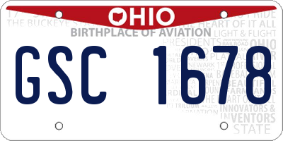 OH license plate GSC1678