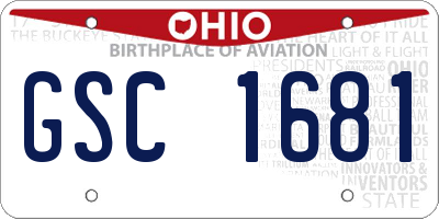OH license plate GSC1681