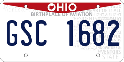 OH license plate GSC1682
