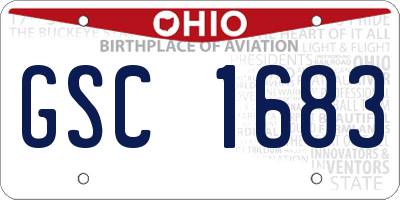 OH license plate GSC1683
