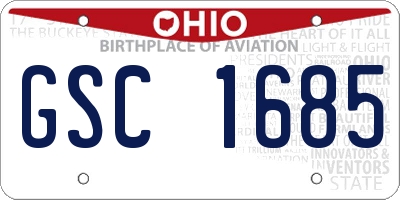 OH license plate GSC1685