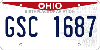 OH license plate GSC1687