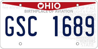 OH license plate GSC1689
