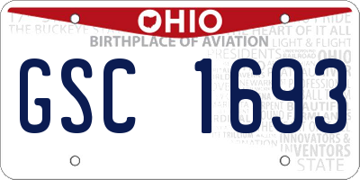 OH license plate GSC1693
