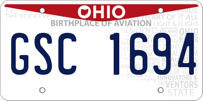 OH license plate GSC1694