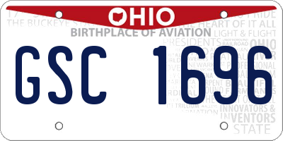 OH license plate GSC1696