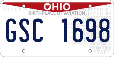 OH license plate GSC1698