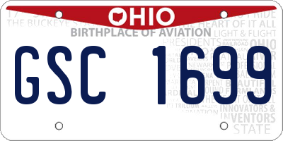 OH license plate GSC1699