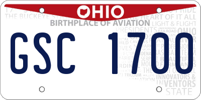 OH license plate GSC1700