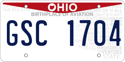 OH license plate GSC1704