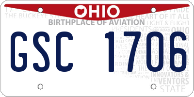 OH license plate GSC1706