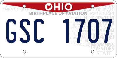 OH license plate GSC1707