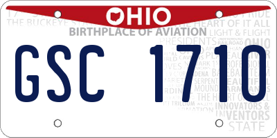 OH license plate GSC1710