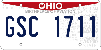 OH license plate GSC1711