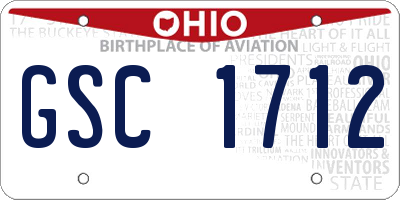 OH license plate GSC1712