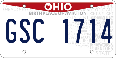 OH license plate GSC1714