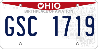 OH license plate GSC1719