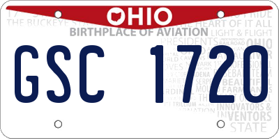 OH license plate GSC1720