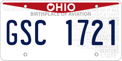 OH license plate GSC1721