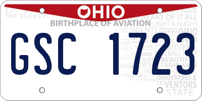 OH license plate GSC1723