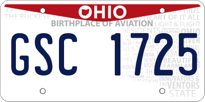 OH license plate GSC1725