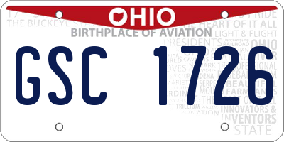 OH license plate GSC1726