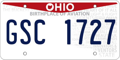 OH license plate GSC1727