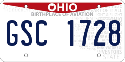 OH license plate GSC1728