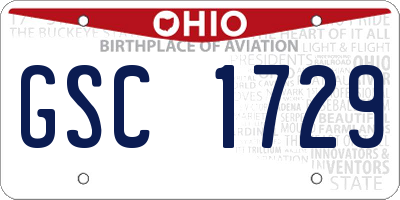 OH license plate GSC1729