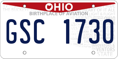 OH license plate GSC1730