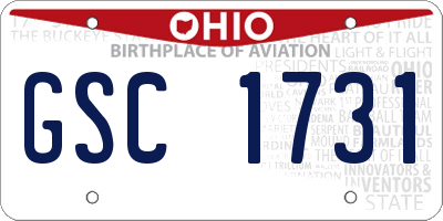 OH license plate GSC1731