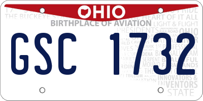 OH license plate GSC1732