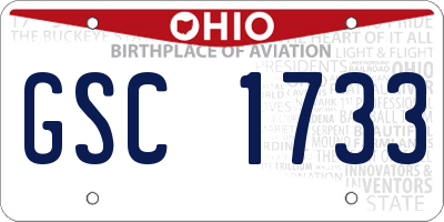 OH license plate GSC1733