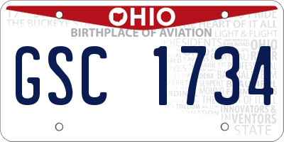 OH license plate GSC1734